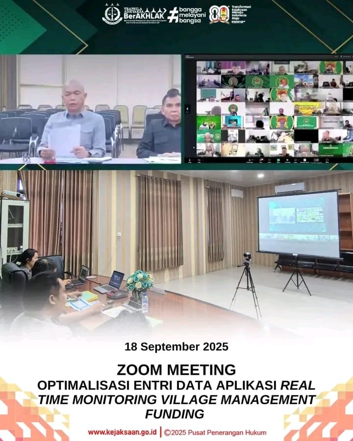 Kejaksaan Negeri Samosir Hadiri Zoom Meeting Optimalisasi Aplikasi Jaga Desa