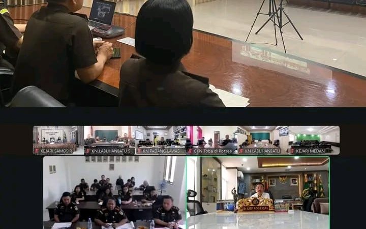 Kepala Kejaksaan Negeri Samosir Hadiri Zoom Meeting Ekspose Bersama Direktur A JAM Pidum dan Kejati Sumut