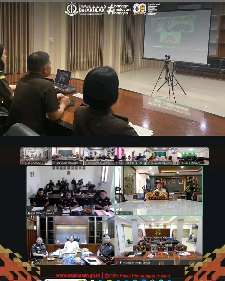 Kepala Kejaksaan Negeri Samosir Hadiri Zoom Meeting Ekspose Bersama Direktur A JAM Pidum dan Kejati Sumut