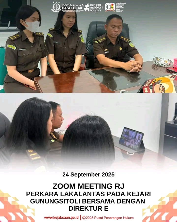 Kejaksaan Negeri Samosir Hadiri Zoom Meeting Restorative Justice Perkara Lakalantas