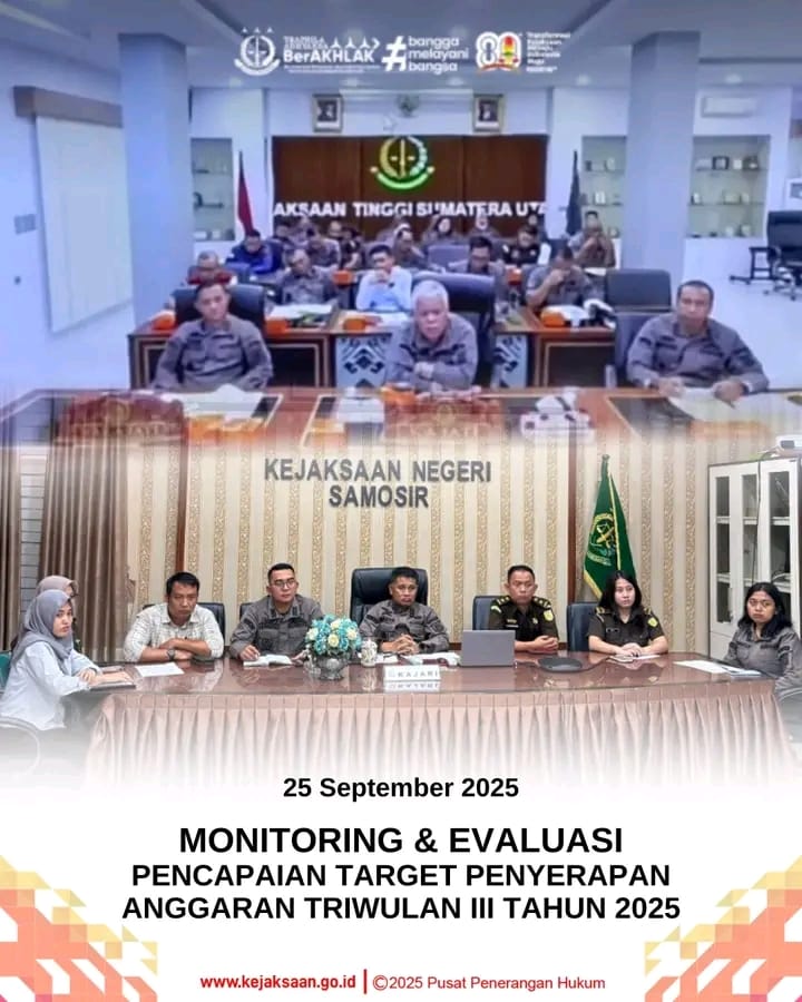Kejaksaan Negeri Samosir Ikuti Evaluasi Penyerapan Anggaran Triwulan III Tahun 2025