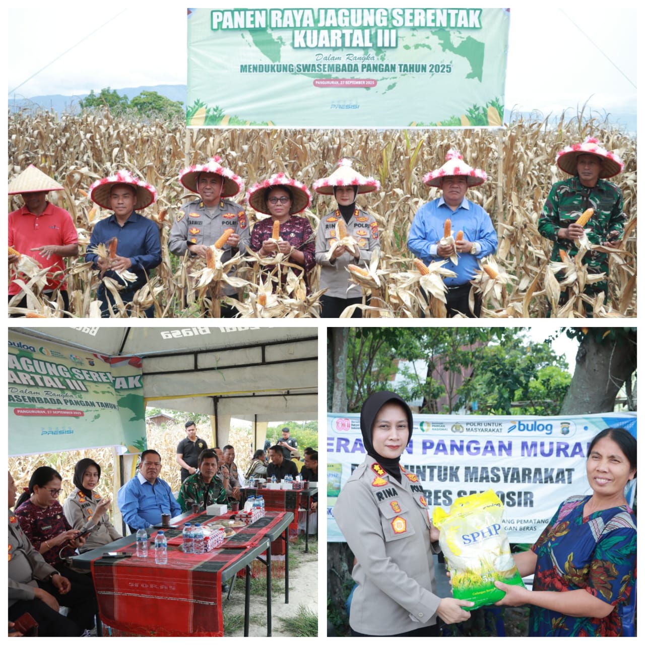 Polres Samosir Gelar Panen Raya Jagung dan Gerakan Pangan Murah untuk Dukung Ketahanan Pangan