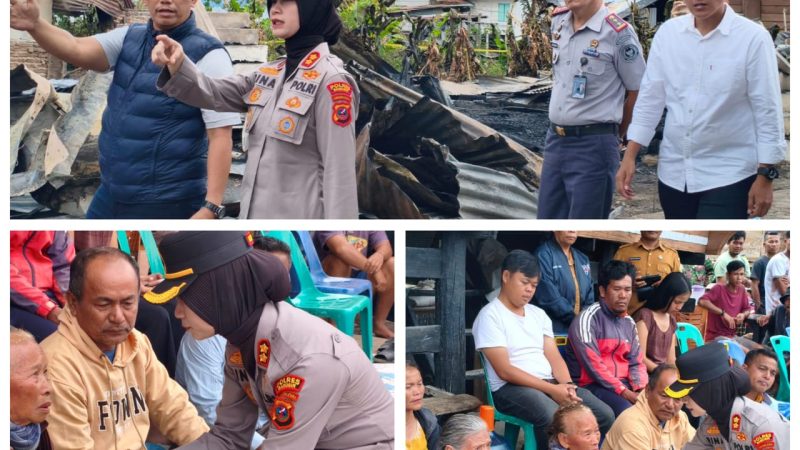 Polres Samosir Gelar Bakti Sosial untuk Korban Kebakaran di Desa Simarmata