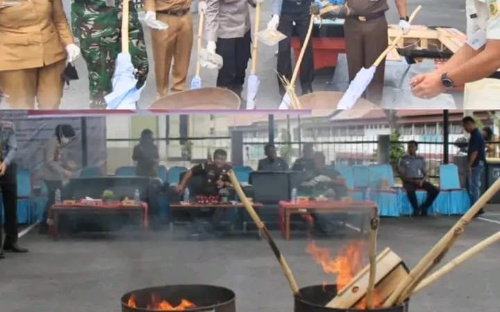 Kejaksaan Negeri Samosir Musnahkan Barang Bukti Hasil Kejahatan