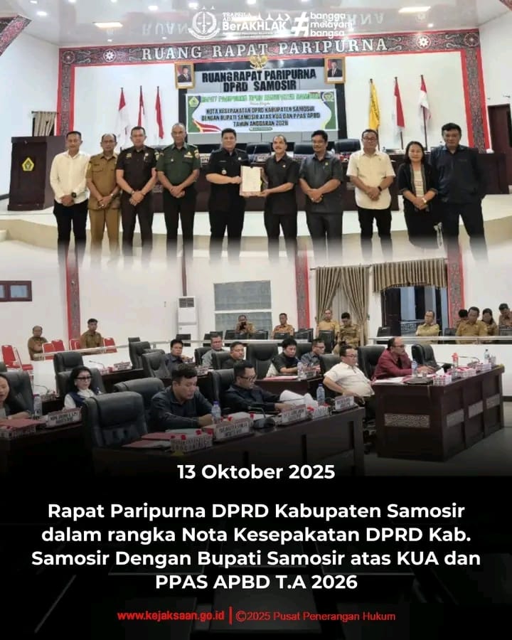 Kejaksaan Negeri Samosir Hadiri Rapat Paripurna DPRD Kabupaten Samosir