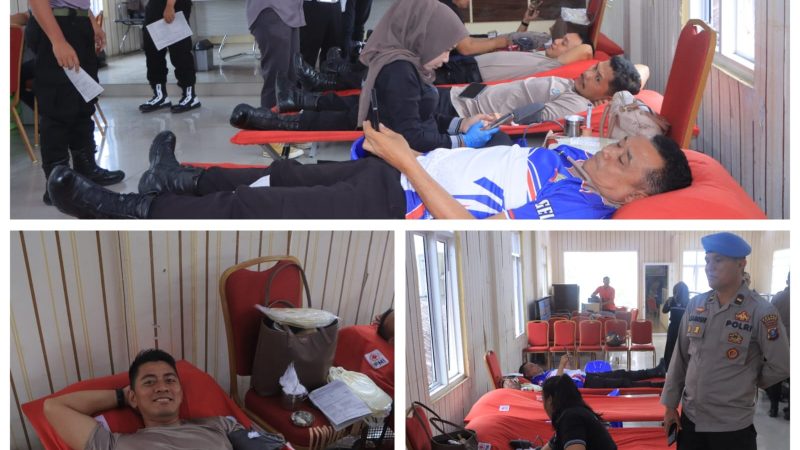 Polres Samosir Gelar Donor Darah dalam Rangka HUT Humas Polri
