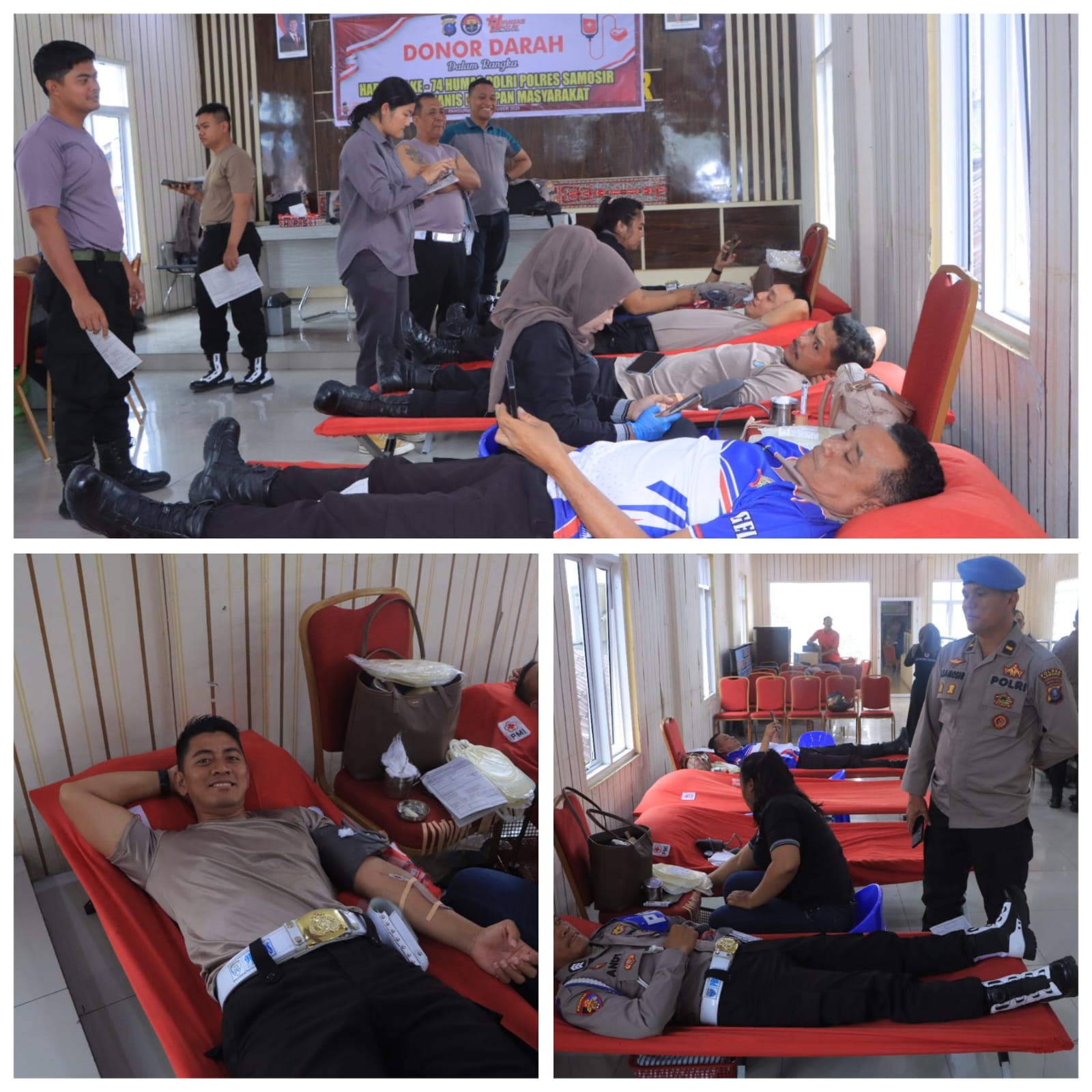 Polres Samosir Gelar Donor Darah dalam Rangka HUT Humas Polri