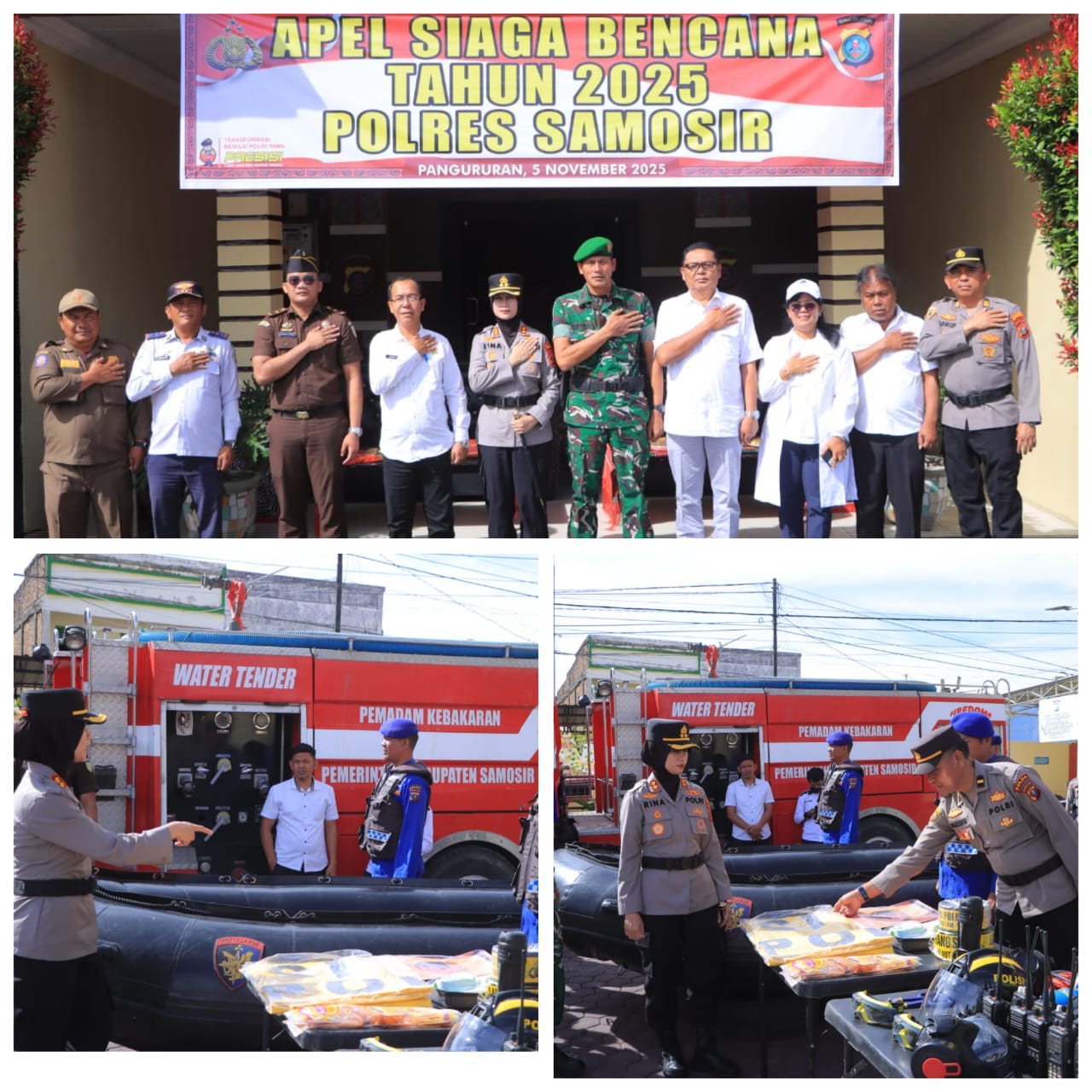 Polres Samosir Gelar Apel Kesiapan Tanggap Darurat Bencana Hidrometeorologi Tahun 2025