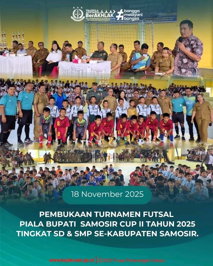 Turnamen Futsal Piala Bupati Samosir Cup II Tahun 2025 Resmi Dibuka