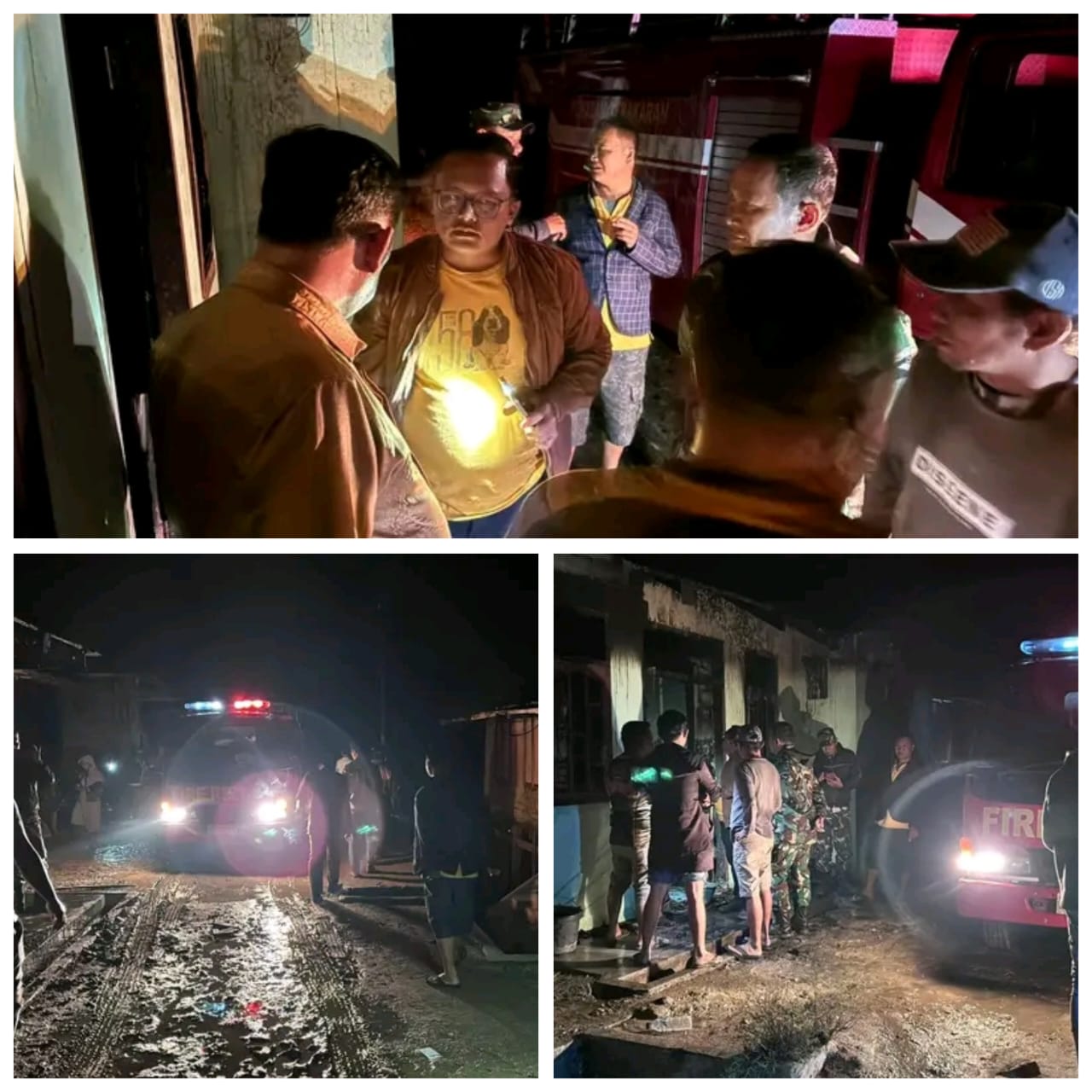 Rumah Warga Girsang Terbakar, Camat Nainggolan dan Koramil Nainggolan Turun ke Lokasi