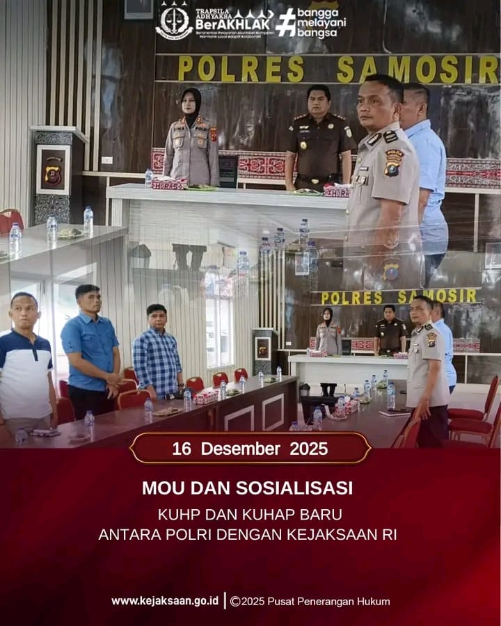 Polri dan Kejaksaan RI Perkuat Sinergi Penegakan Hukum di Samosir