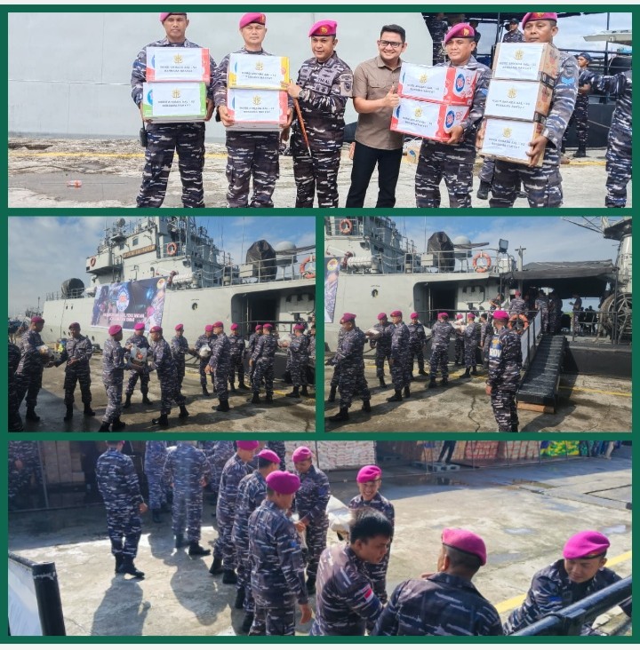Prajurit Yonmarhanlan l melaksanakan Embarkasi Bantuan Kemanusiaan melalui KRI Sultan Thaha Syaifudin – 376