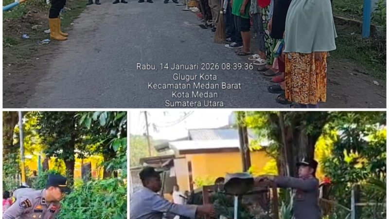 Sambut Bulan Suci ramadhan Polsek Medan Barat Laksanakan Bakti Sosial Gotong Royong Membersihkan TPU 
