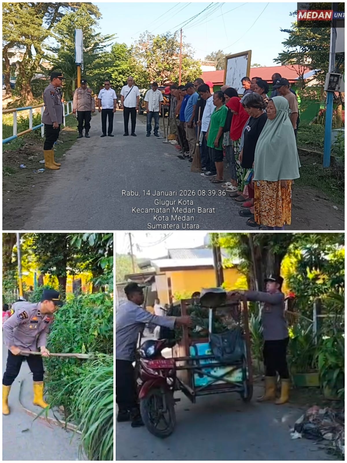 Sambut Bulan Suci ramadhan Polsek Medan Barat Laksanakan Bakti Sosial Gotong Royong Membersihkan TPU 