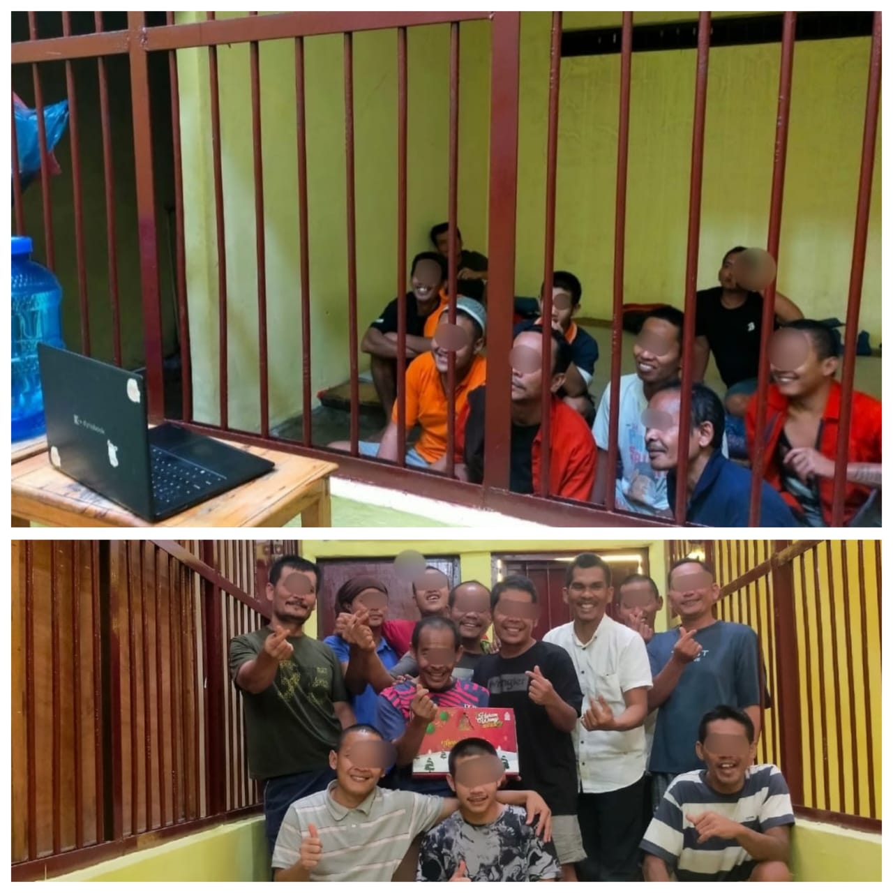 Humanis Dan Perduli : Polres Samosir Bahagiakan Tahanan Dengan Nonton Bareng