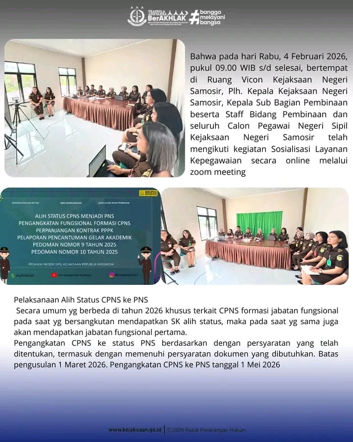 Kejaksaan Negeri Samosir Perkuat Kepegawaian : “Profesionalisme dan Integritas Jadi Prioritas”