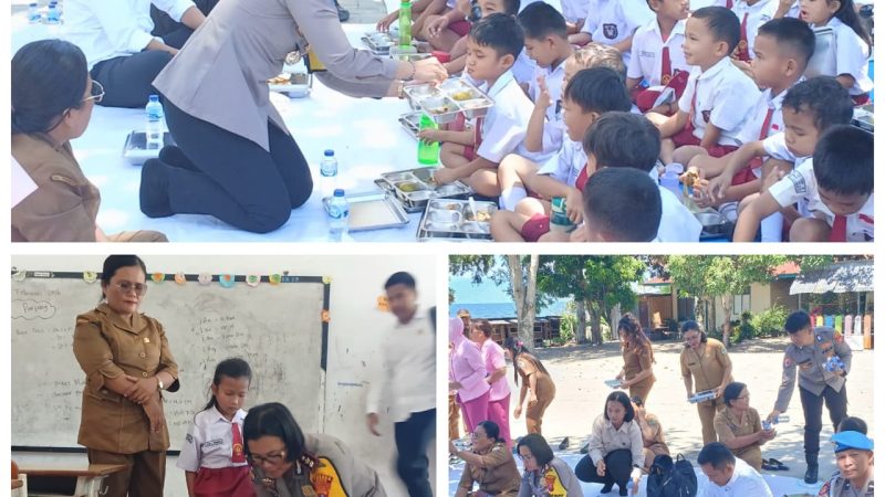 Kapolres Samosir Peduli : Makan Bergizi Gratis dan Bantuan Alat Belajar untuk Pelajar 