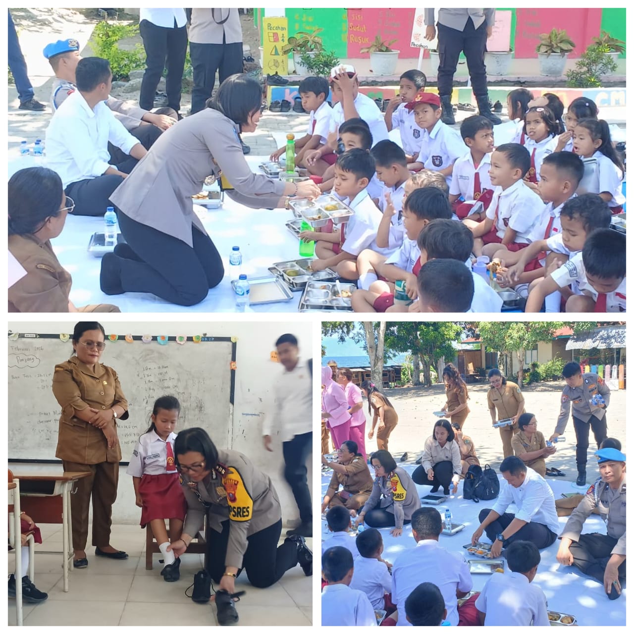 Kapolres Samosir Peduli : Makan Bergizi Gratis dan Bantuan Alat Belajar untuk Pelajar 