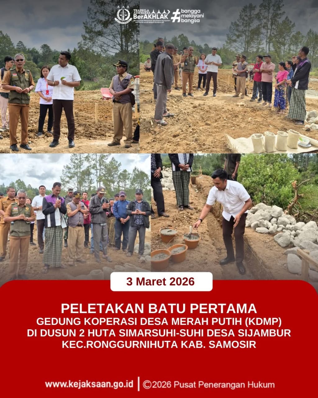 Kejari Samosir Dukung Pembangunan Gedung KDMP Sijambur, Wujudkan Ekonomi Desa yang Kuat 