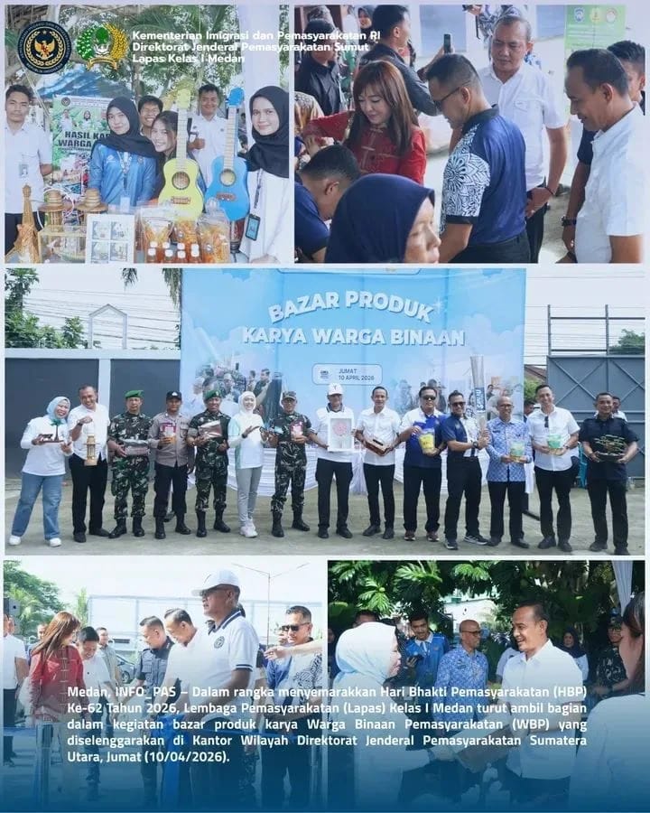 Lapas Kelas I Medan Turut Ambil Bagian dalam Bazar Produk Warga Binaan pada Rangkaian HBP ke-62