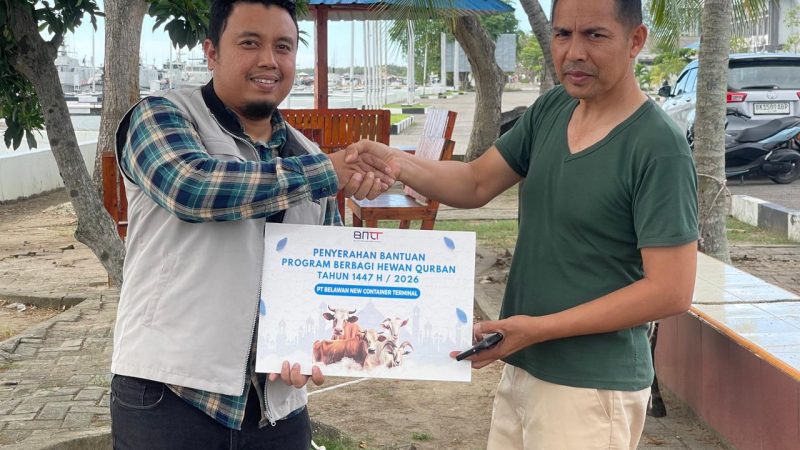 Kolaborasi BNCT dan Kodaeral I dalam Kegiatan Penyaluran Hewan Kurban di Belawan