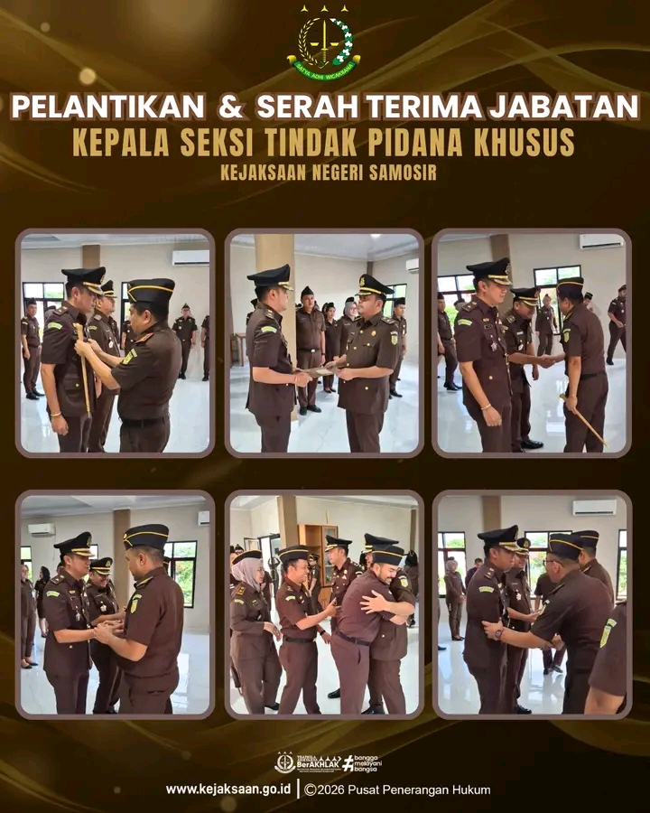 Kejari Samosir Tegaskan Komitmen Integritas Lewat Sertijab Kasi Pidsus