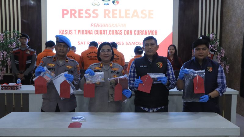 Polres Samosir Ungkap 3 Kasus Pencurian, 6 Tersangka Diamankan