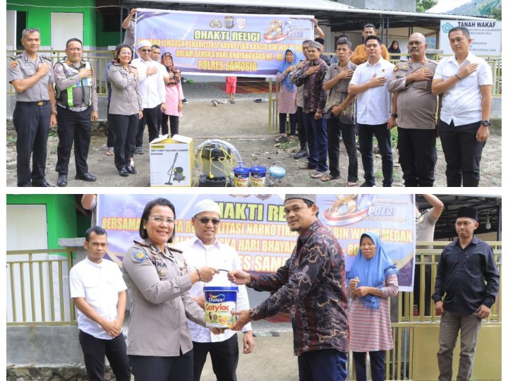 “Sambut Bhayangkara ke-80, Polres Samosir Bersinergi dengan Lembaga Rehabilitasi Perawatan Masjid Nurul Huda”