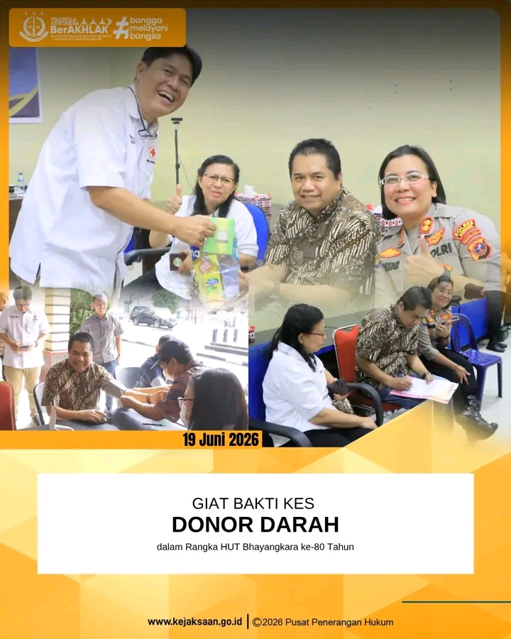 “Setetes Darah, Sejuta Harapan : Kajari Samosir Satria Irawan Ikut Donor Darah HUT Bhayangkara ke-80”