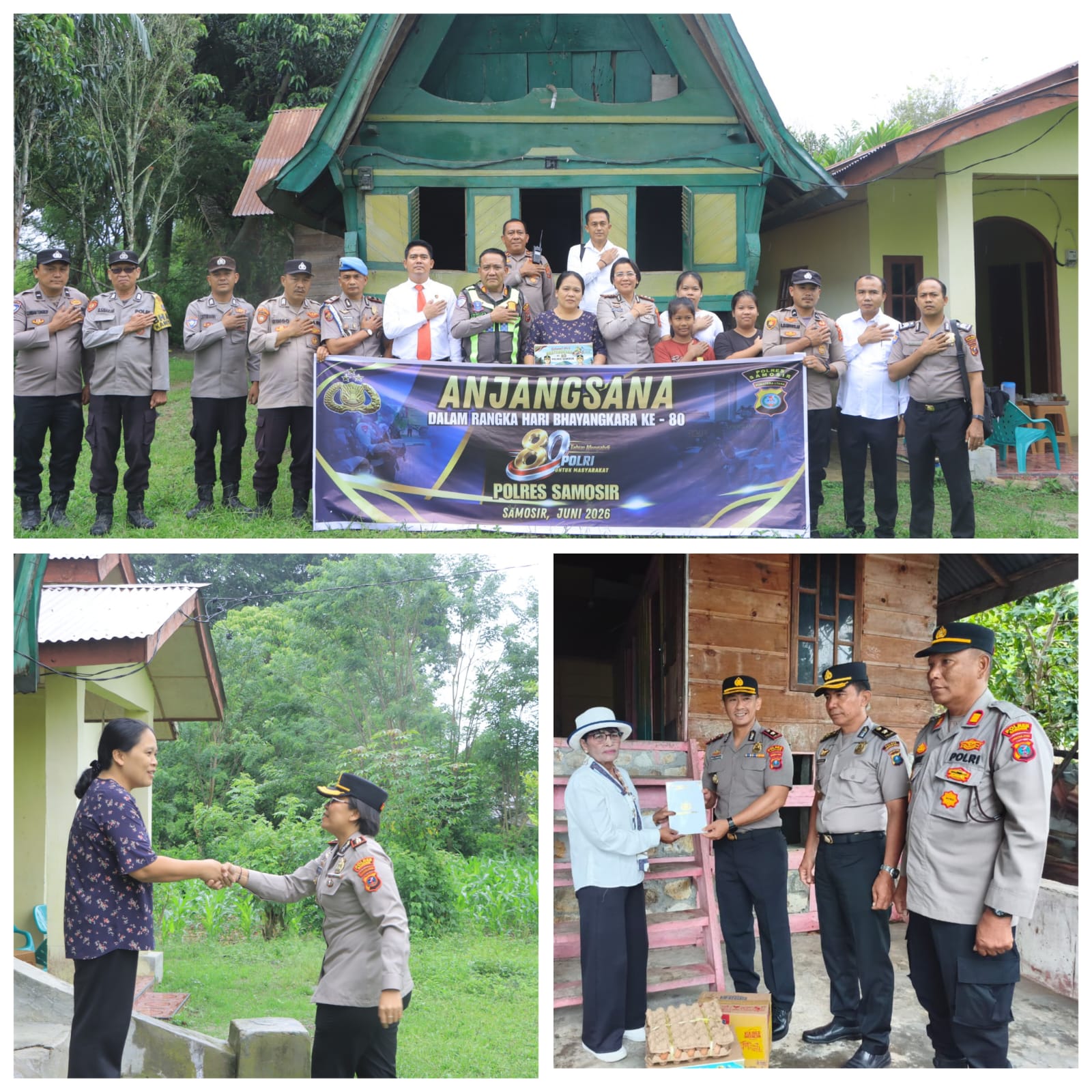 “Sambut Bhayangkara ke-80, Polres Samosir Anjangsana & Bagi Bingkisan ke Warakauri”