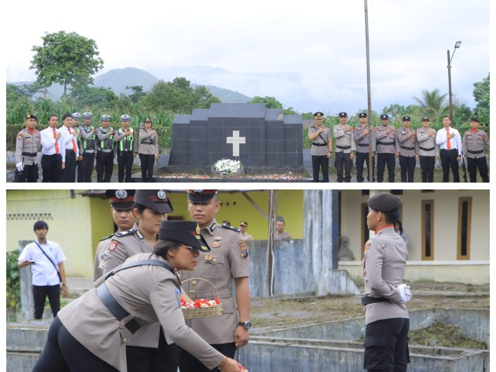 “Meneladani Pengorbanan Pahlawan, Polres Samosir Gelar Ziarah & Tabur Bunga di Hari Bhayangkara Ke-80”