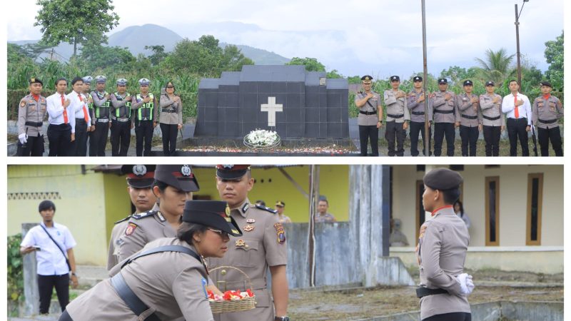 “Meneladani Pengorbanan Pahlawan, Polres Samosir Gelar Ziarah & Tabur Bunga di Hari Bhayangkara Ke-80”