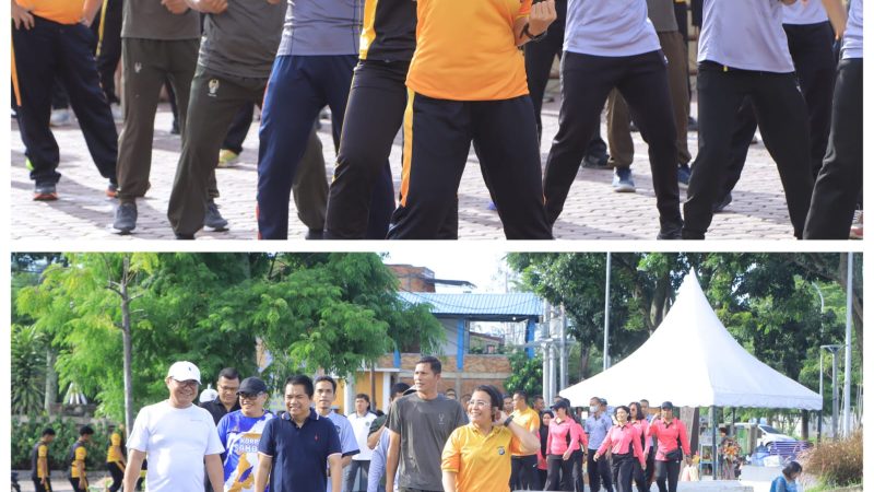 “Sambut Hari Bhayangkara ke-80, Forkopimda Samosir Jalan Santai dan Senam Bareng Perkuat Sinergi”