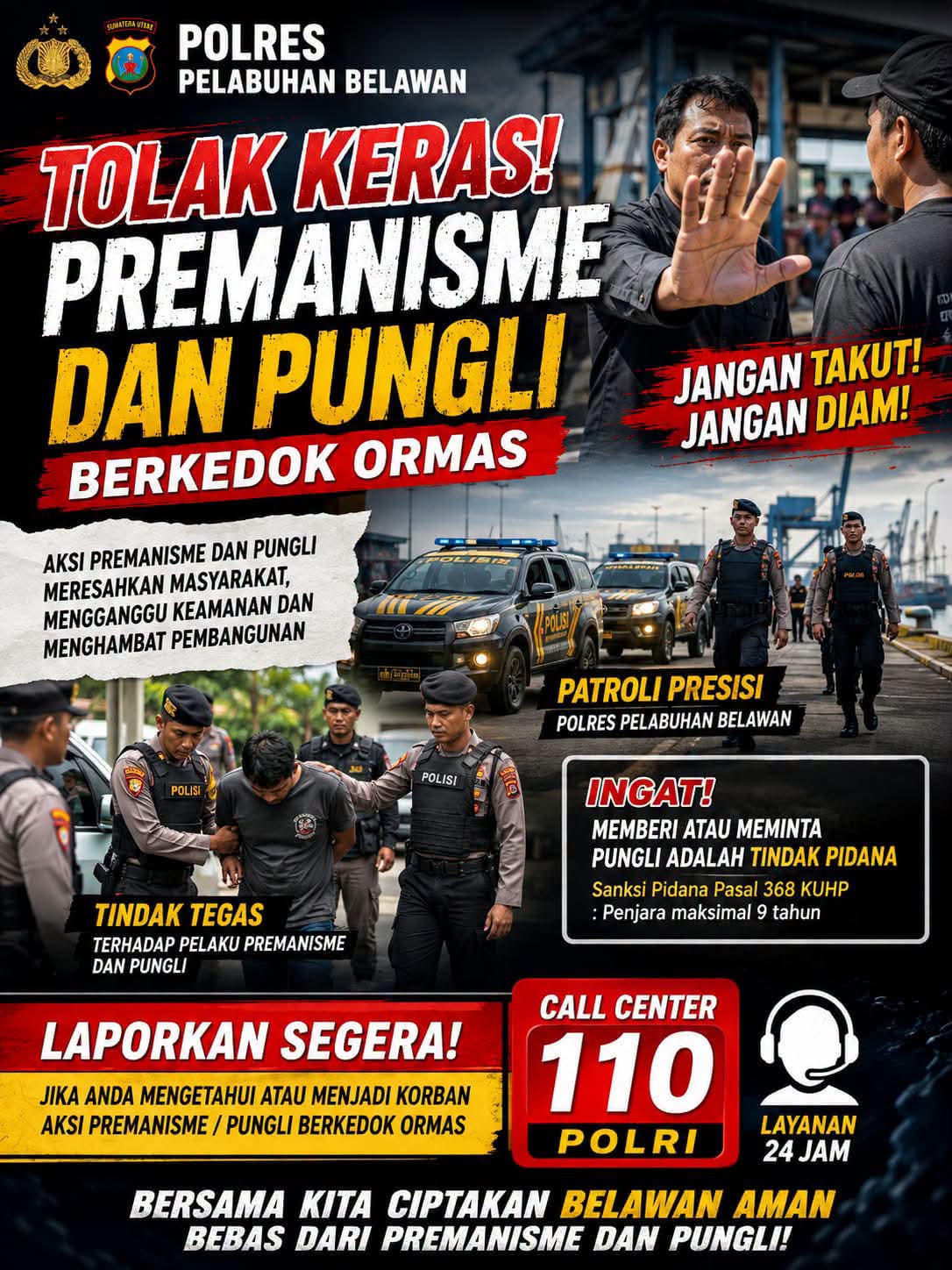 Polres Pelabuhan Belawan Nyatakan Perang Terhadap Premanisme dan Pungli Berkedok Ormas, Kapolres Ajak Masyarakat Berani Melapor