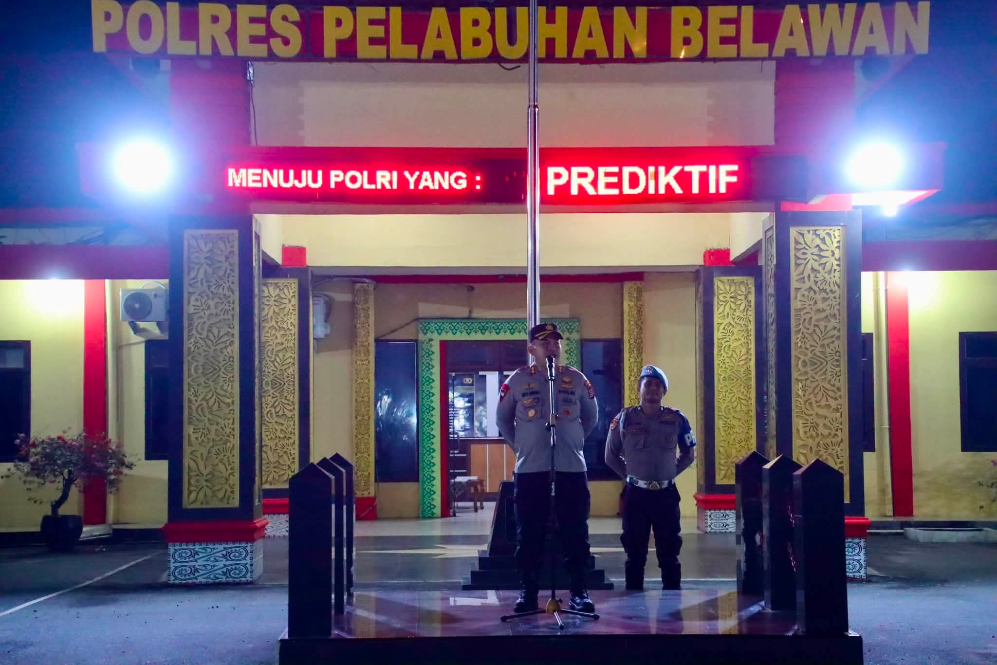 Kapolres Pelabuhan Belawan Pimpin Apel Patroli KRYD Skala Besar Antisipasi 3C