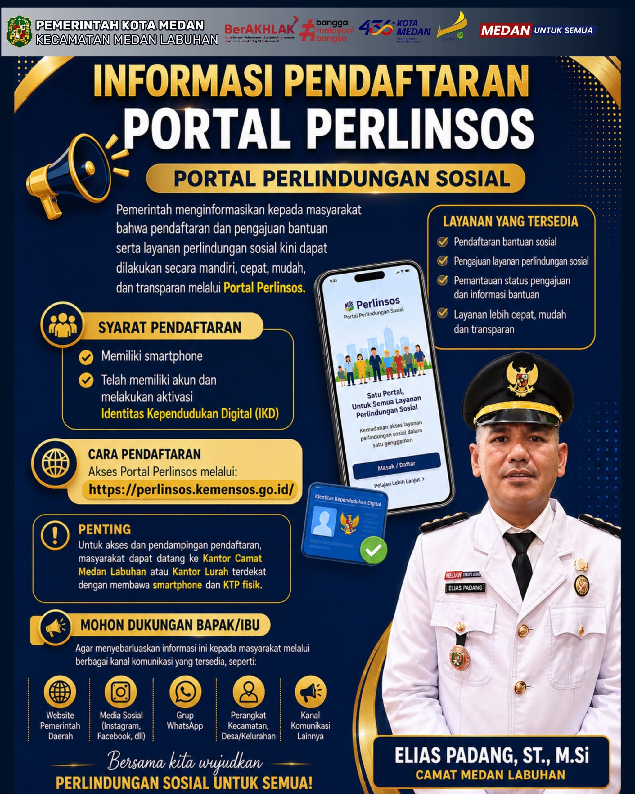 Portal Perlinsos Hadir Permudah Akses Bantuan Sosial, Camat Medan Labuhan Ajak Masyarakat Beralih ke Layanan Digital