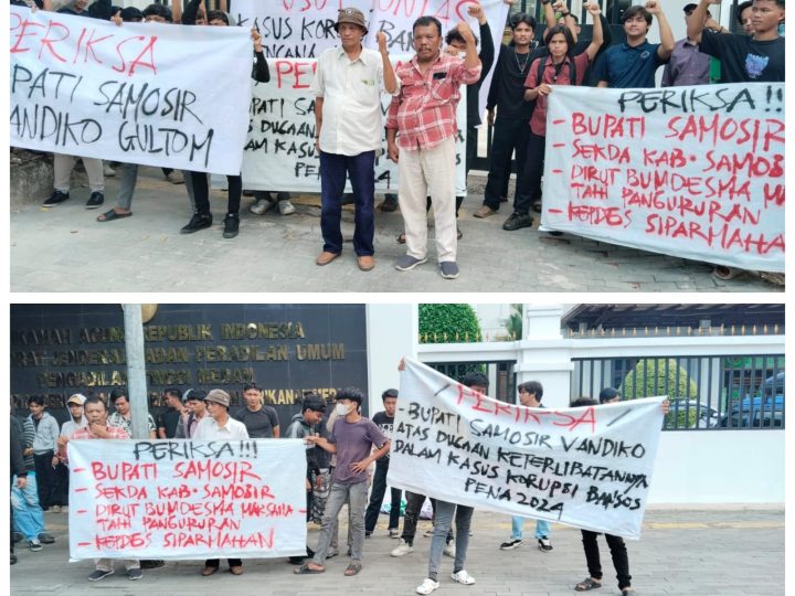 “Sidang Bansos PENA Samosir Bergulir, Massa Desak Seret Bupati dan Sekda”