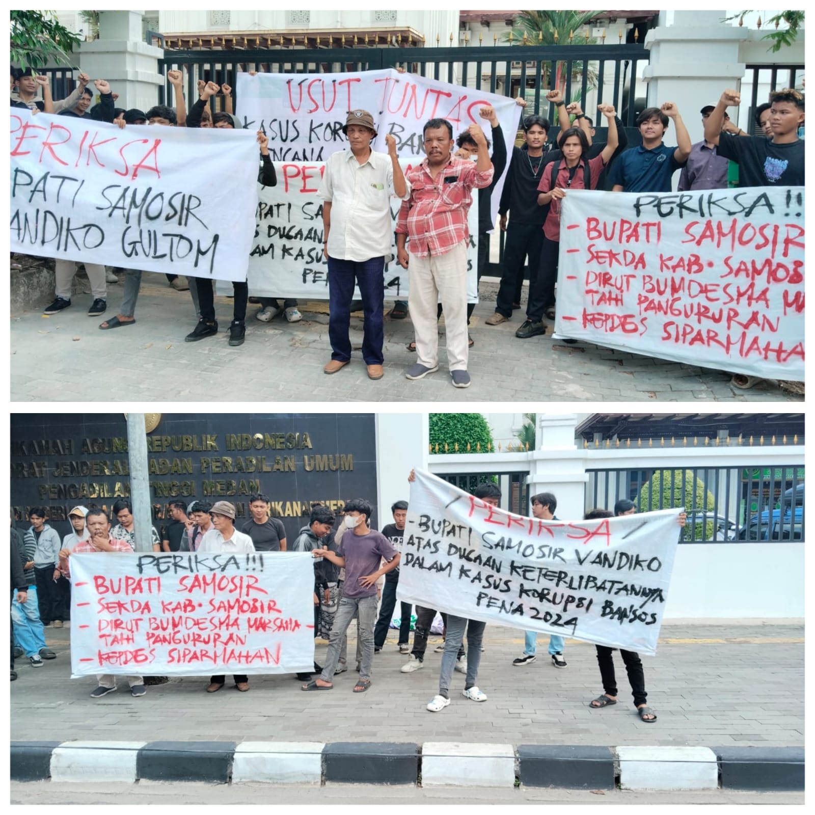 “Sidang Bansos PENA Samosir Bergulir, Massa Desak Seret Bupati dan Sekda”