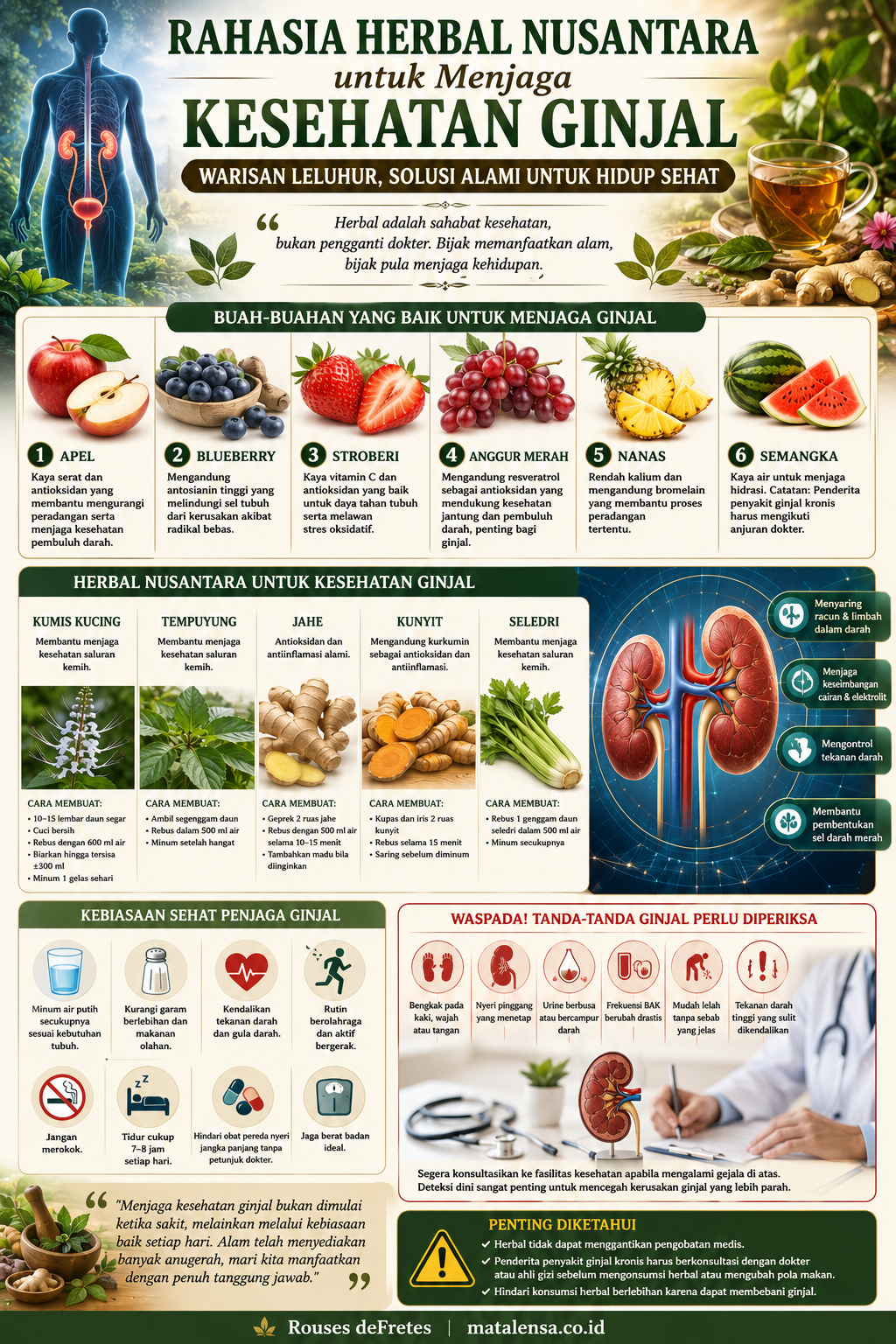 Rahasia Herbal Nusantara untuk Menjaga Kesehatan Ginjal : Warisan Leluhur yang Tetap Relevan di Era Modern