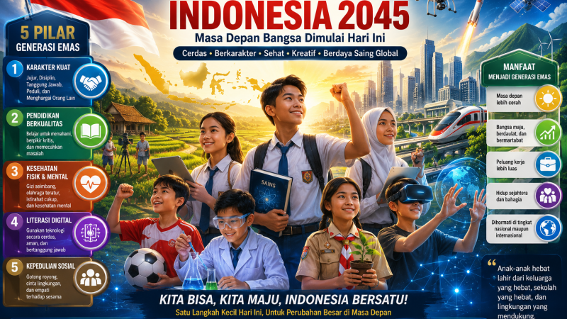 Generasi Emas Indonesia 2045 : Masa Depan Bangsa Sedang Dibentuk Hari Ini, Bukan Besok
