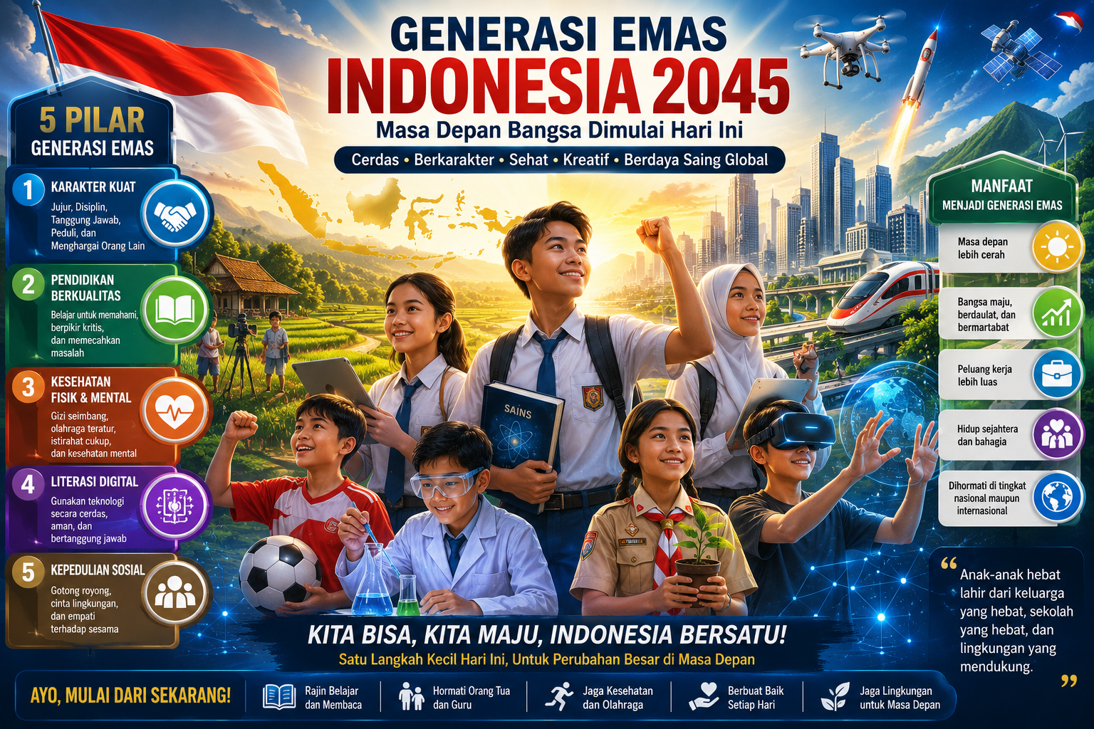 Generasi Emas Indonesia 2045 : Masa Depan Bangsa Sedang Dibentuk Hari Ini, Bukan Besok