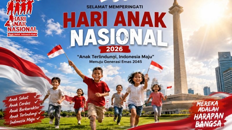 Hari Anak Nasional 2026 : Anak Terlindungi, Indonesia Maju Menuju Generasi Emas 2045