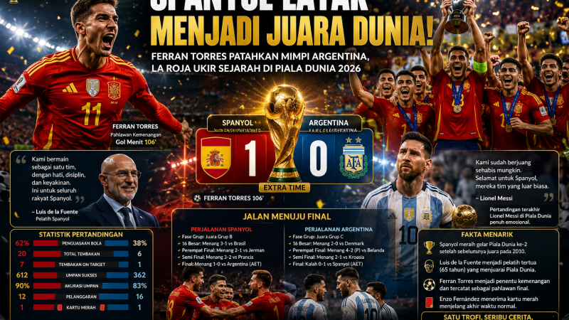 SPANYOL LAYAK MENJADI JUARA DUNIA! Ferran Torres Patahkan Mimpi Argentina, La Roja Ukir Sejarah di Piala Dunia 2026