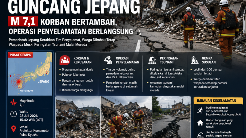 Gempa Dahsyat M 7,1 Guncang Jepang, Korban Bertambah, Operasi Penyelamatan Berlangsung di Tengah Ancaman Gempa Susulan