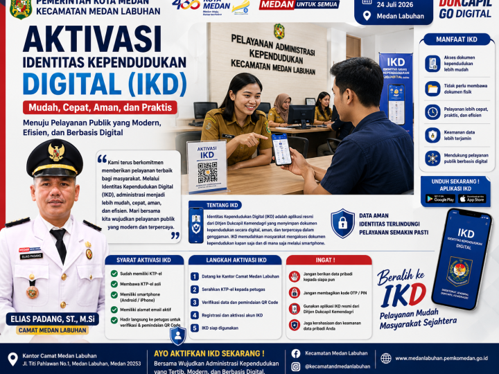 Permudah Pelayanan Publik, Kecamatan Medan Labuhan Gencarkan Aktivasi Identitas Kependudukan Digital (IKD)