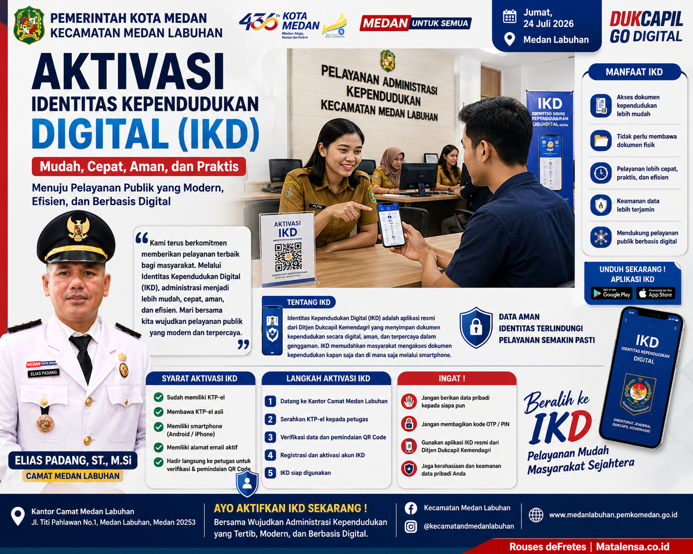 Permudah Pelayanan Publik, Kecamatan Medan Labuhan Gencarkan Aktivasi Identitas Kependudukan Digital (IKD)