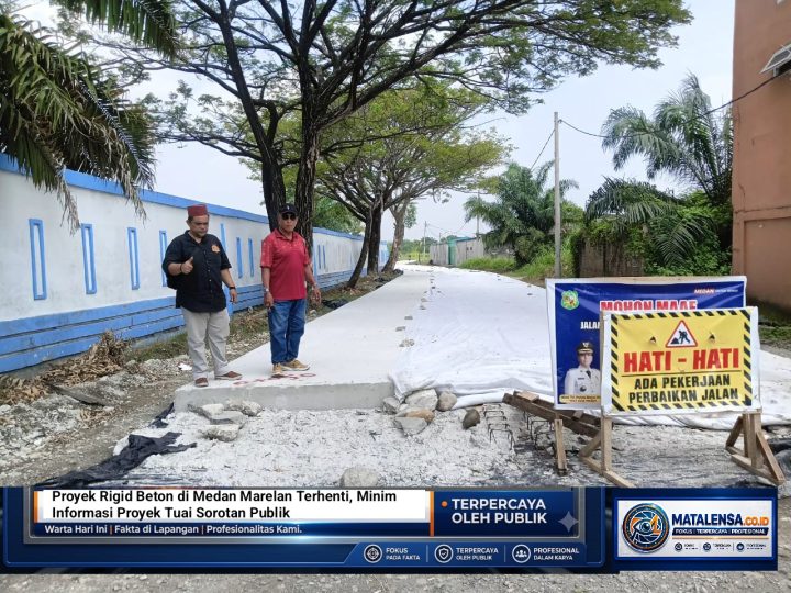 Proyek Rigid Beton di Medan Marelan Terhenti, Minim Informasi Proyek Tuai Sorotan Publik