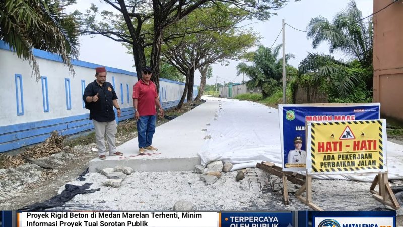 Proyek Rigid Beton di Medan Marelan Terhenti, Minim Informasi Proyek Tuai Sorotan Publik
