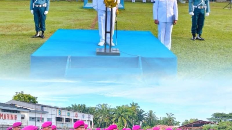 Upacara HUT RI Ke-81 Di Batalyon Infanteri 8 Marinir Berlangsung Khidmat 