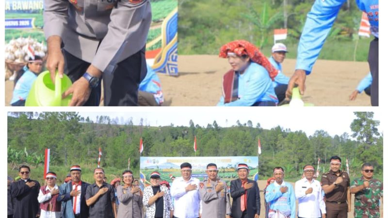 “Kapolda Sumut Turun ke Samosir, Pimpin Penanaman Bawang Putih Serentak Dukung Swasembada 2026”